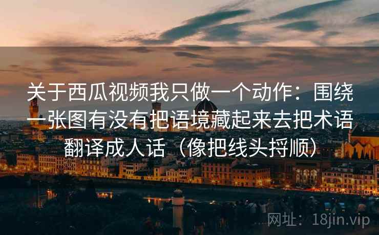 关于西瓜视频我只做一个动作：围绕一张图有没有把语境藏起来去把术语翻译成人话（像把线头捋顺）